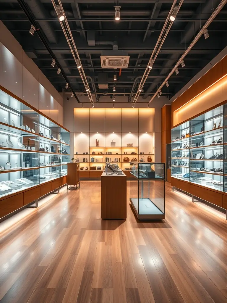 A brightly lit retail store interior featuring modern displays and a welcoming atmosphere, showcasing R&R Construction's expertise in retail build-outs.