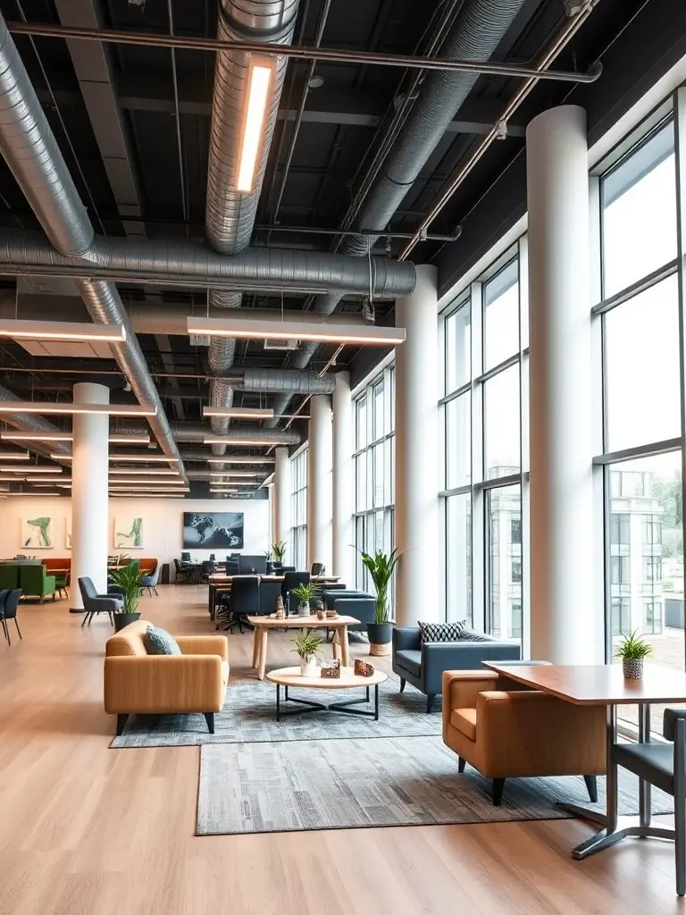 A photograph of a completed commercial fit-out project, demonstrating a fully functional and aesthetically pleasing business environment.